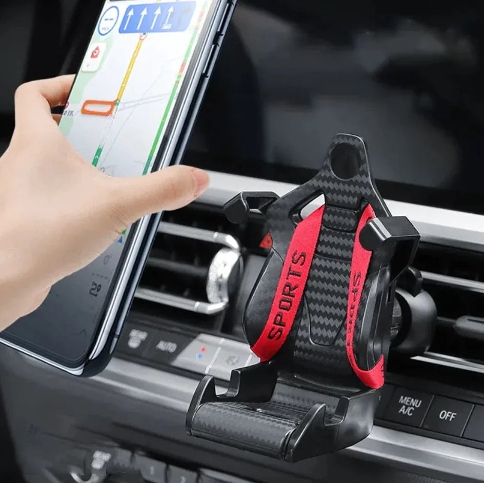 Racing Seat Car Phone Holder - 360° Rotatable Air Vent Clip